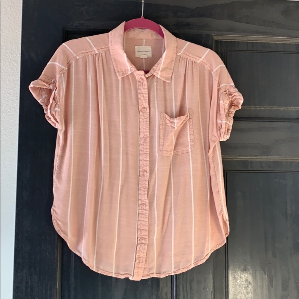 American Eagle striped button down shirt